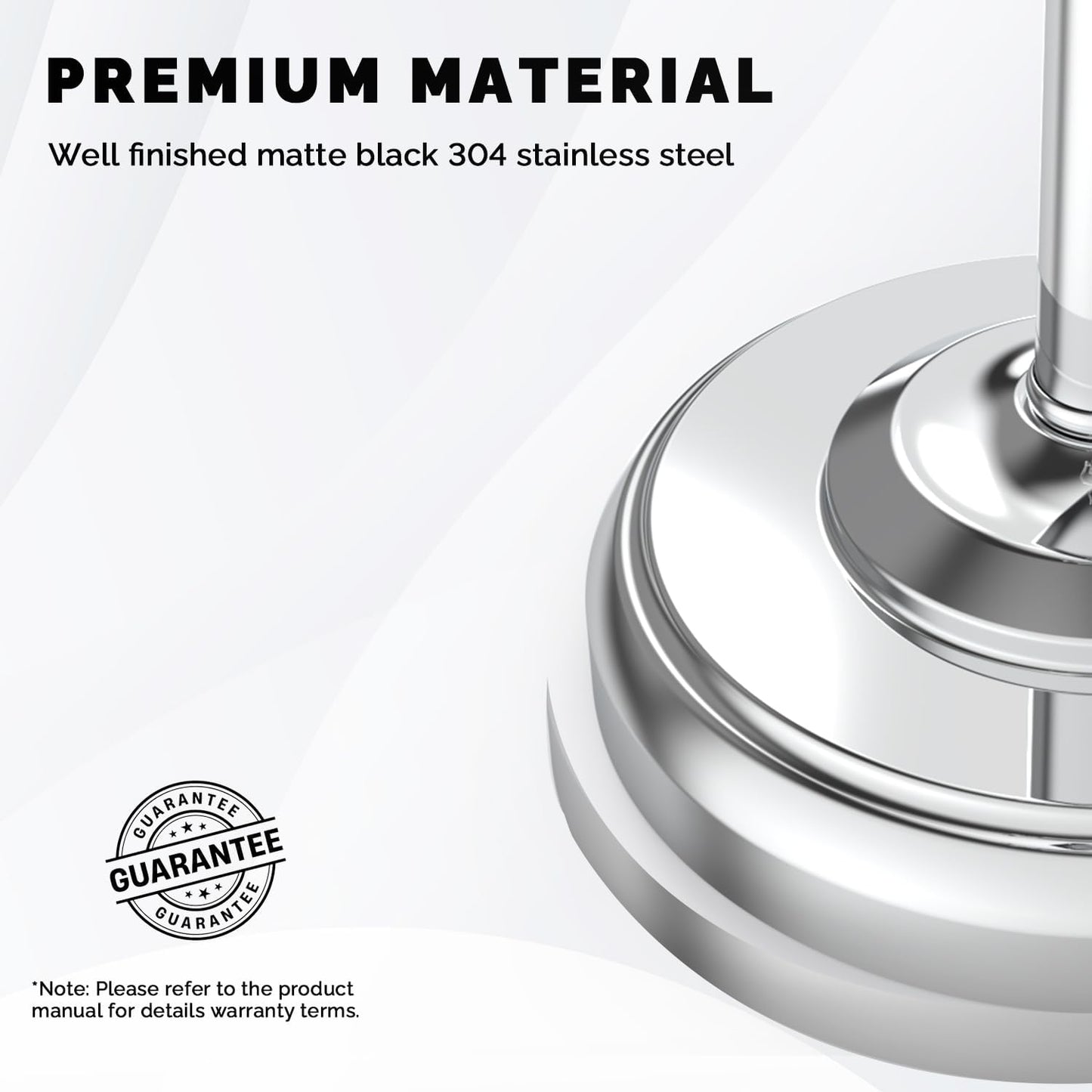 Toilet Paper Holder Stand Stainless Steel & Weighted Base Chrome | Polish Finish Post Pivoting Design Easy to Change