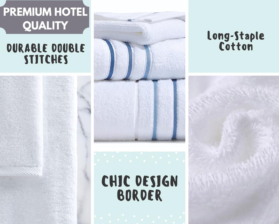 Bath Towels Set for Bathroom – Luxury 6-Piece Cotton Towels, Soft Absorbent & Quick Dry, 600 GSM Bath Towels for