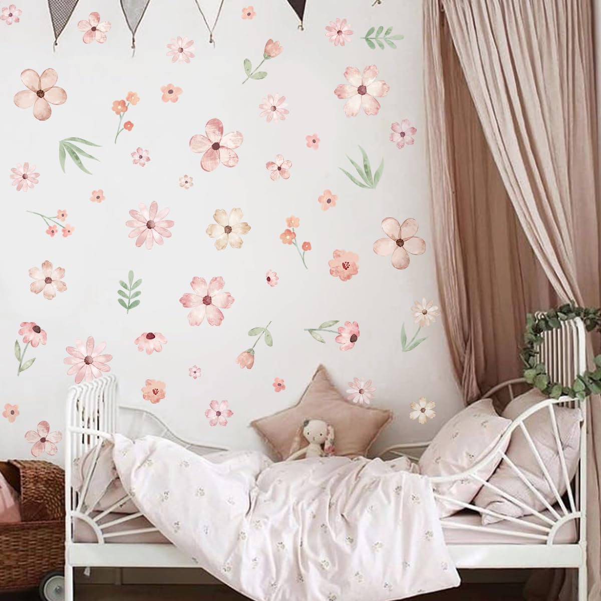Boho Flower Wall Decals / Pink