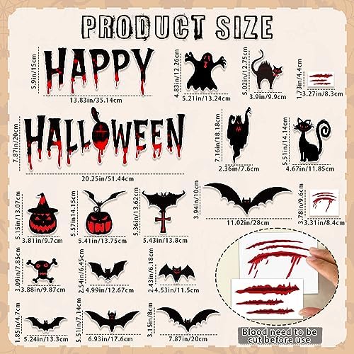 30pcs Halloween Garage Door Decoration Magnets - Black Magnetic Decal Bat Witch Cat Ghost Halloween Garage Door Magnets for Car Fridge Garage Door Outside Halloween Decorations
