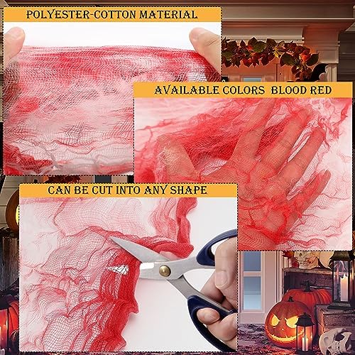 410 x 80 in Halloween Creepy Cloth for Yard and Outdoor Decorations,Blood