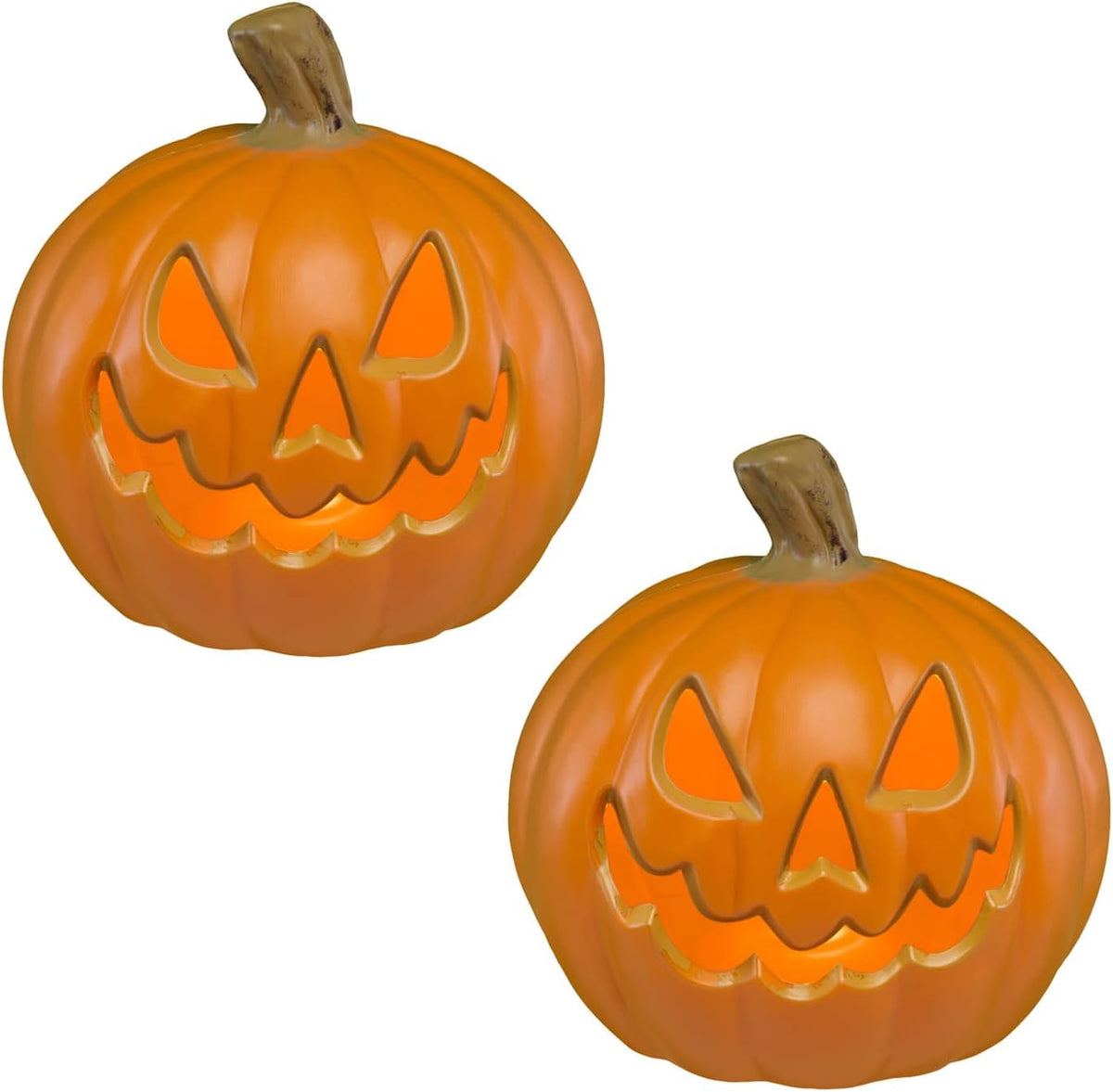 Xodus Battery Operated LED Light Pumpkin, Jack-O-Lantern, 8.5-inch, 2 Pack