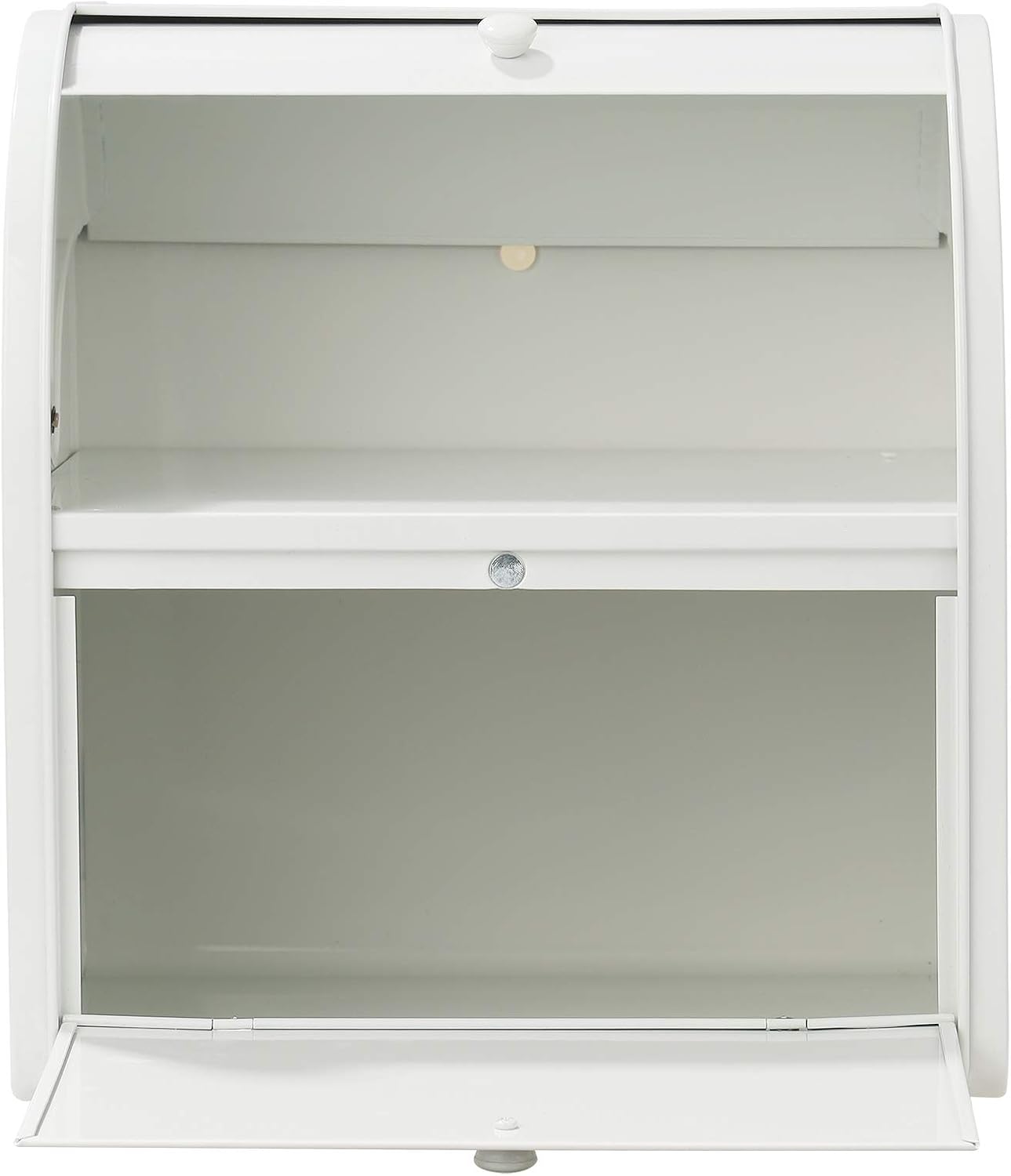 Bread Box, Metal Bread Box for Kitchen Countertop, 2 Layer Roll Top Bread Boxes, Stainless Steel Bread Storage, Kitchen