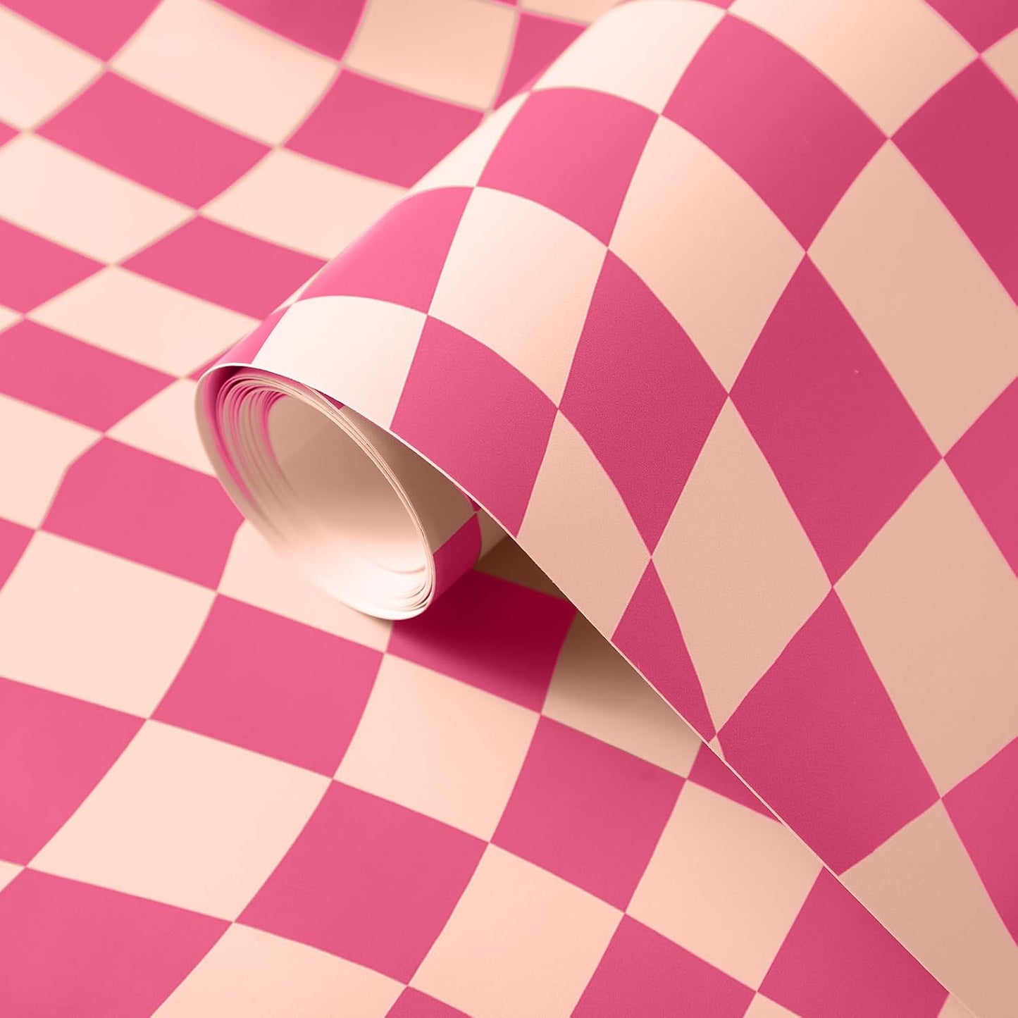 15.75''x118'' Checkered Peel and Stick Wallpaper Aesthetic Removable Contact Paper Preppy / Rose Red