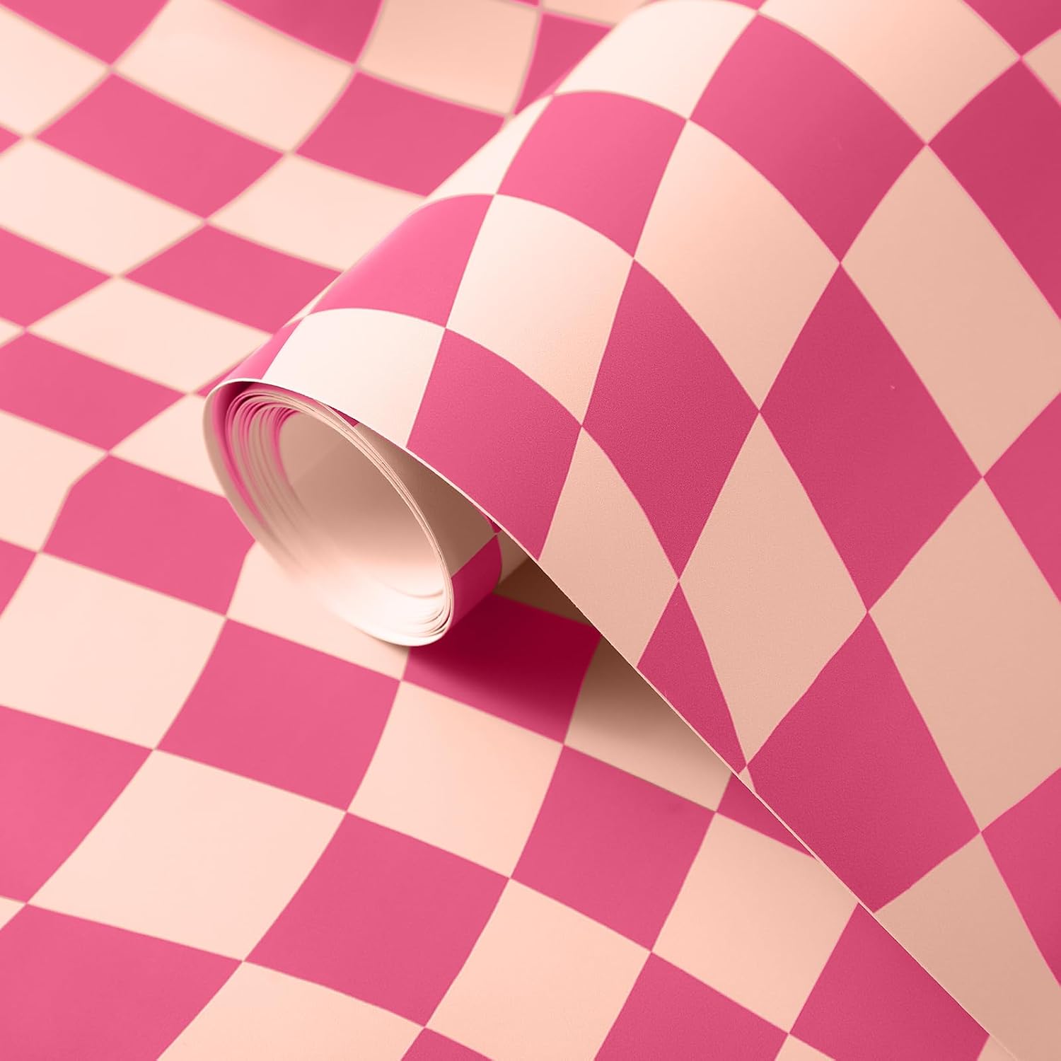 15.75''x118'' Checkered Peel and Stick Wallpaper Aesthetic Removable Contact Paper Preppy / Rose Red