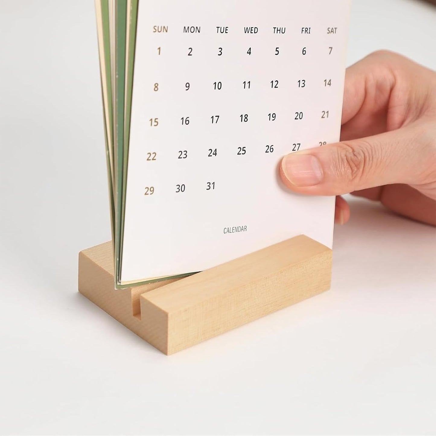 Wood Stand for Monthly Desk Calendar / 3.5" Birch / Set of 2