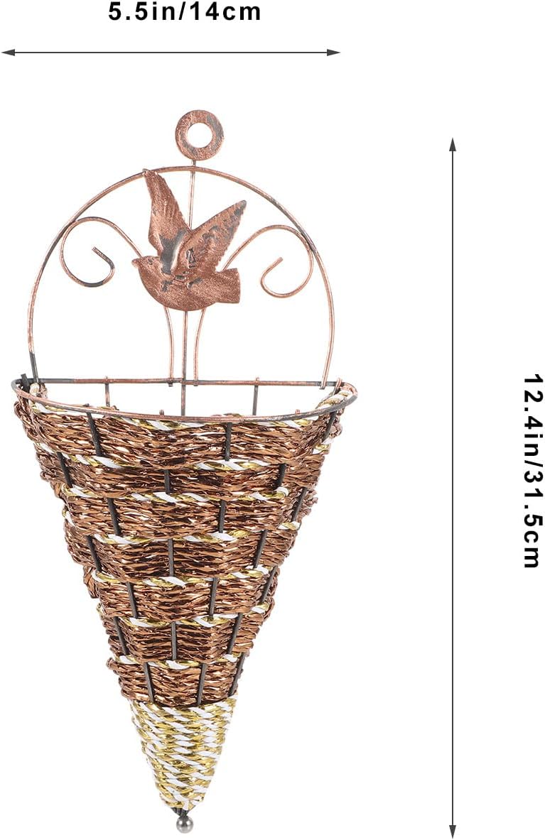 Wall Hanging Flower Pots Rattan Planter Basket Set In Space-Saving / 12.40 x 5.51 x 2.75 / Set of 2