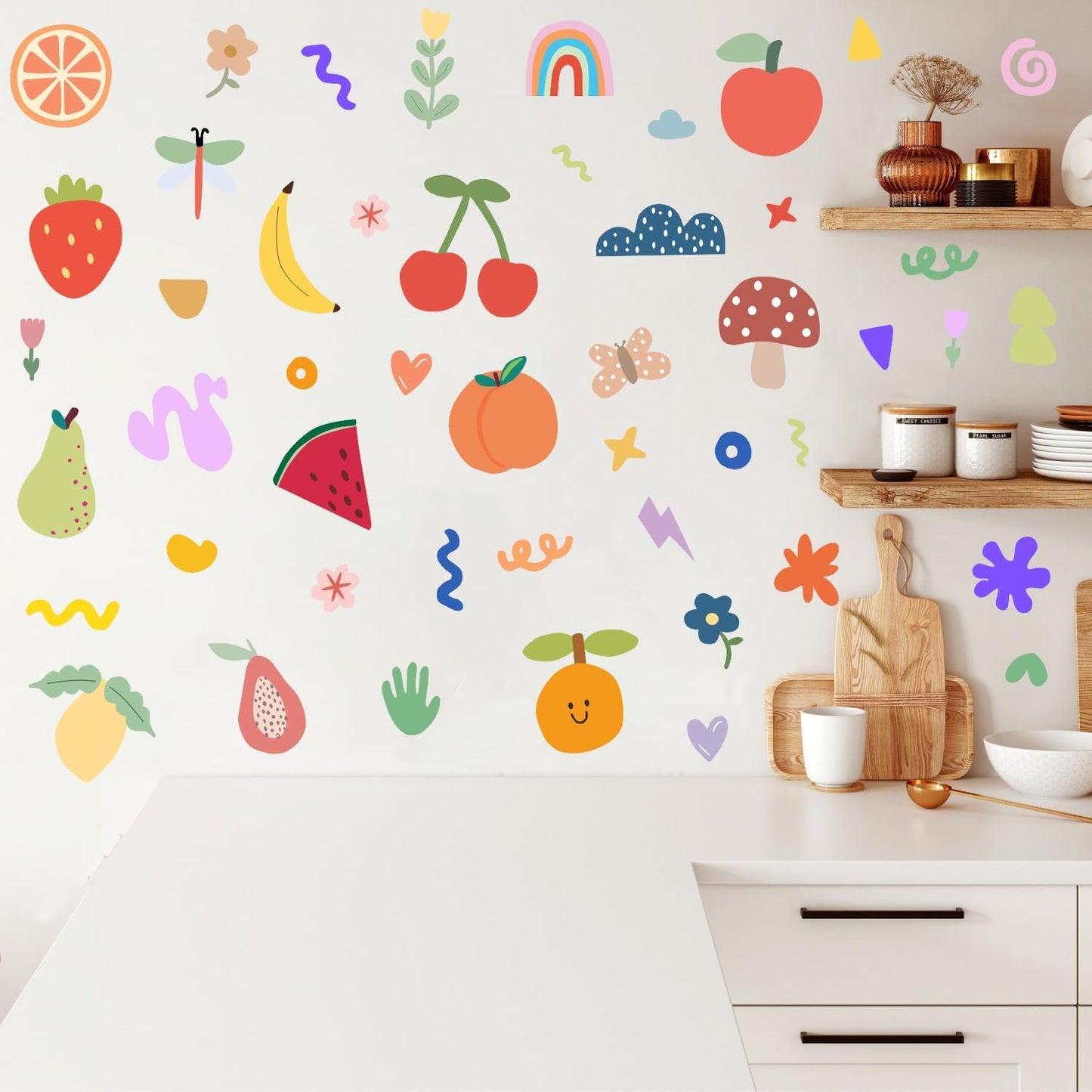 Abstract Fruits Shapes Wall Decal / Fruit Shapes