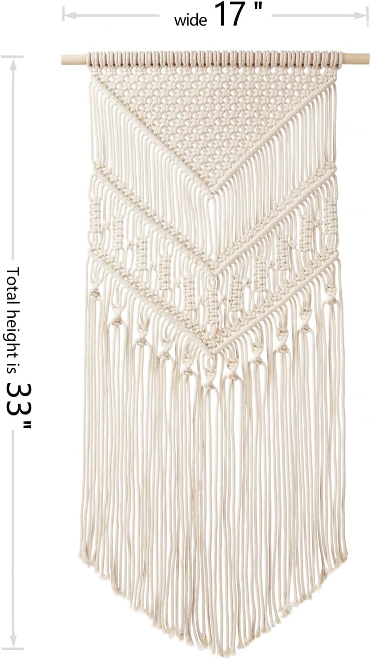 Macrame Wall Hanging Art Woven Boho Home Décor / Ivory
