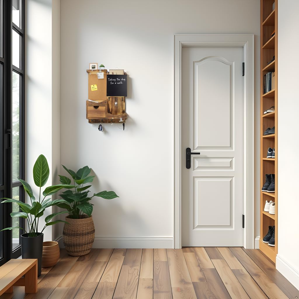 Key Holder Wall Mount / Natural Wood / Vertical