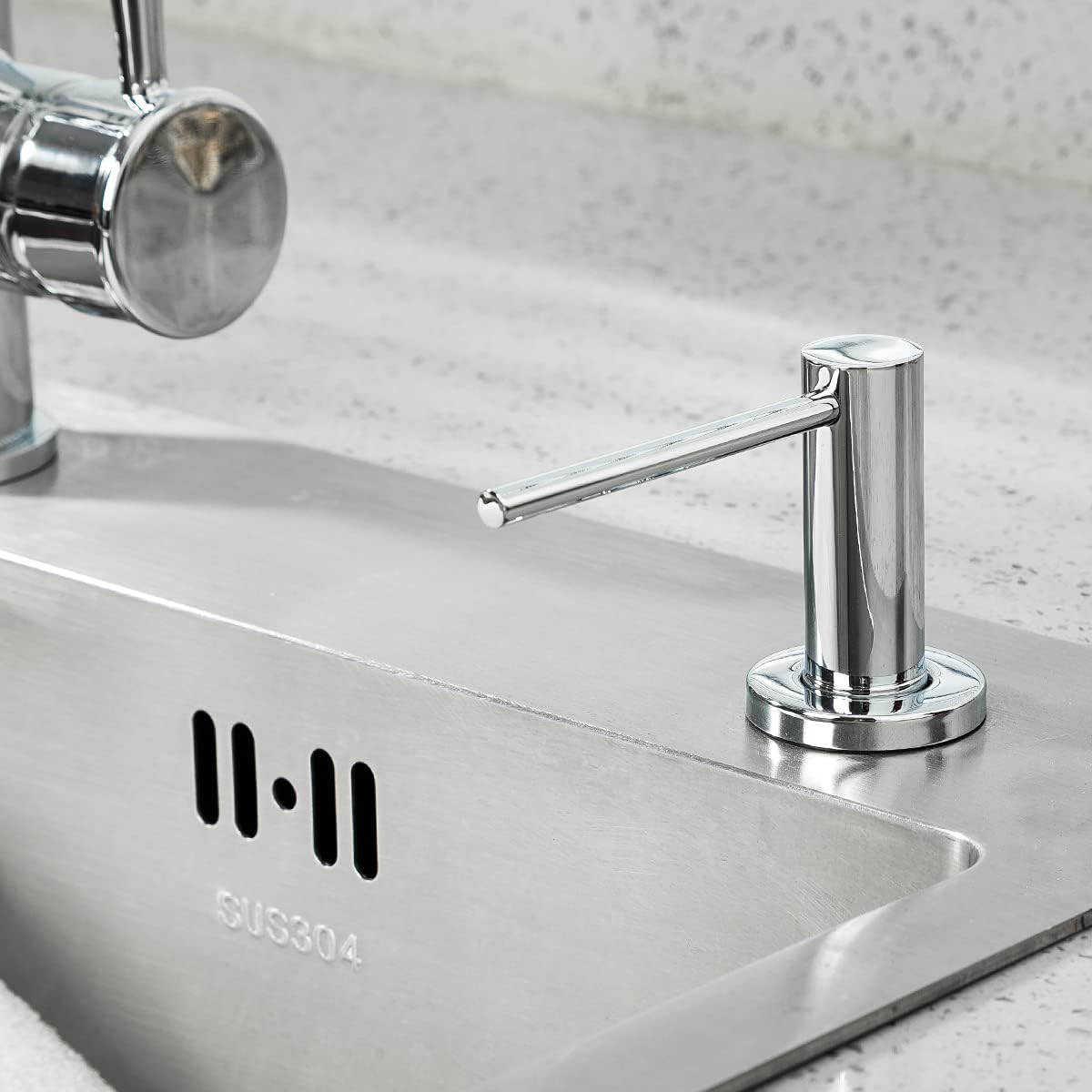 Soap Dispenser for Kitchen Sink Polished Chrome GAPPO Stainless Steel Countertop Pump Hand Lotion Built in Bottlend