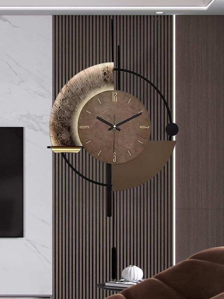SIN&MI Wall Clock,Decorative Wall Clocks with Pendulum,Silent Quality Quartz Clock Battery Operated,Large Clock for