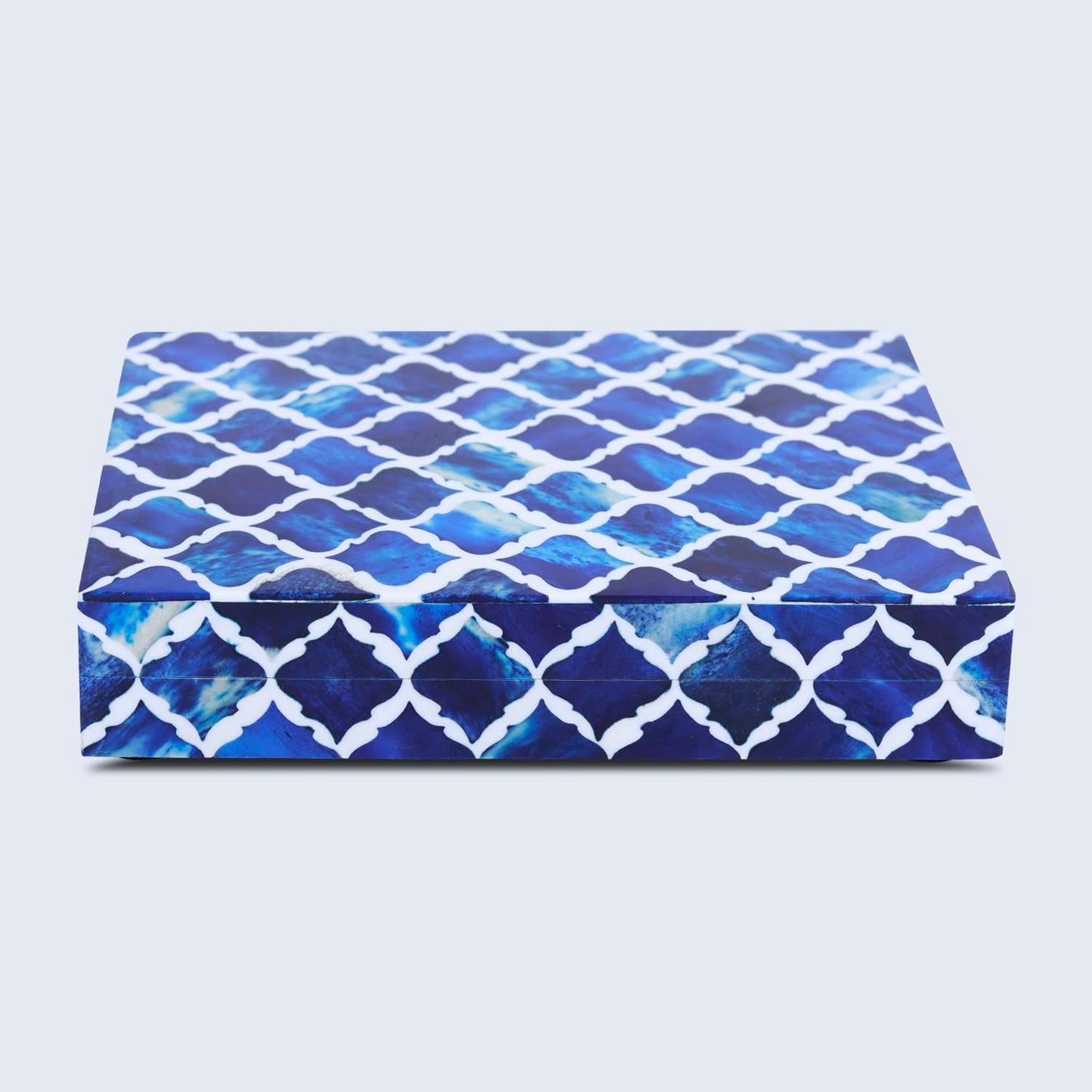 Moroccan Photo Storage Box Organizer / MUMTAZ-BLUE / 6 x 8 x 1.5