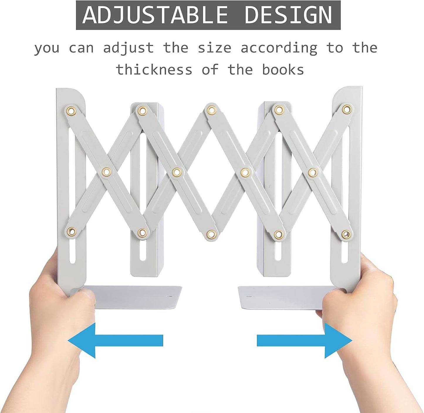 Metal Bookends for Heavy Books / Gray