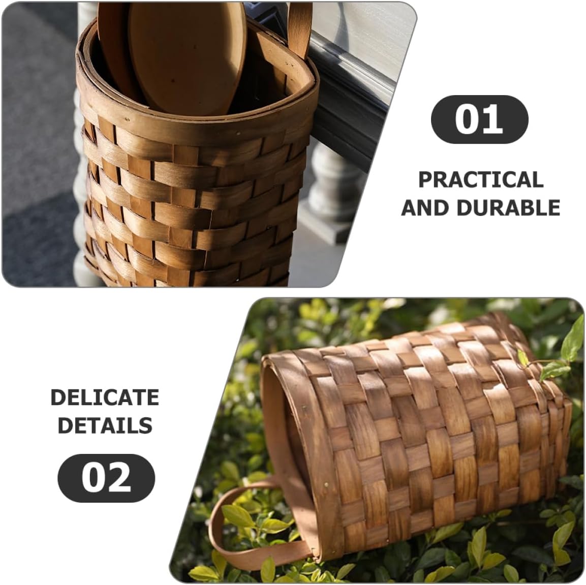 Wooden Wall Flower Basket Small Woven Basket Bread Basket Jute Hanging Basket Garlic Basket Hanging