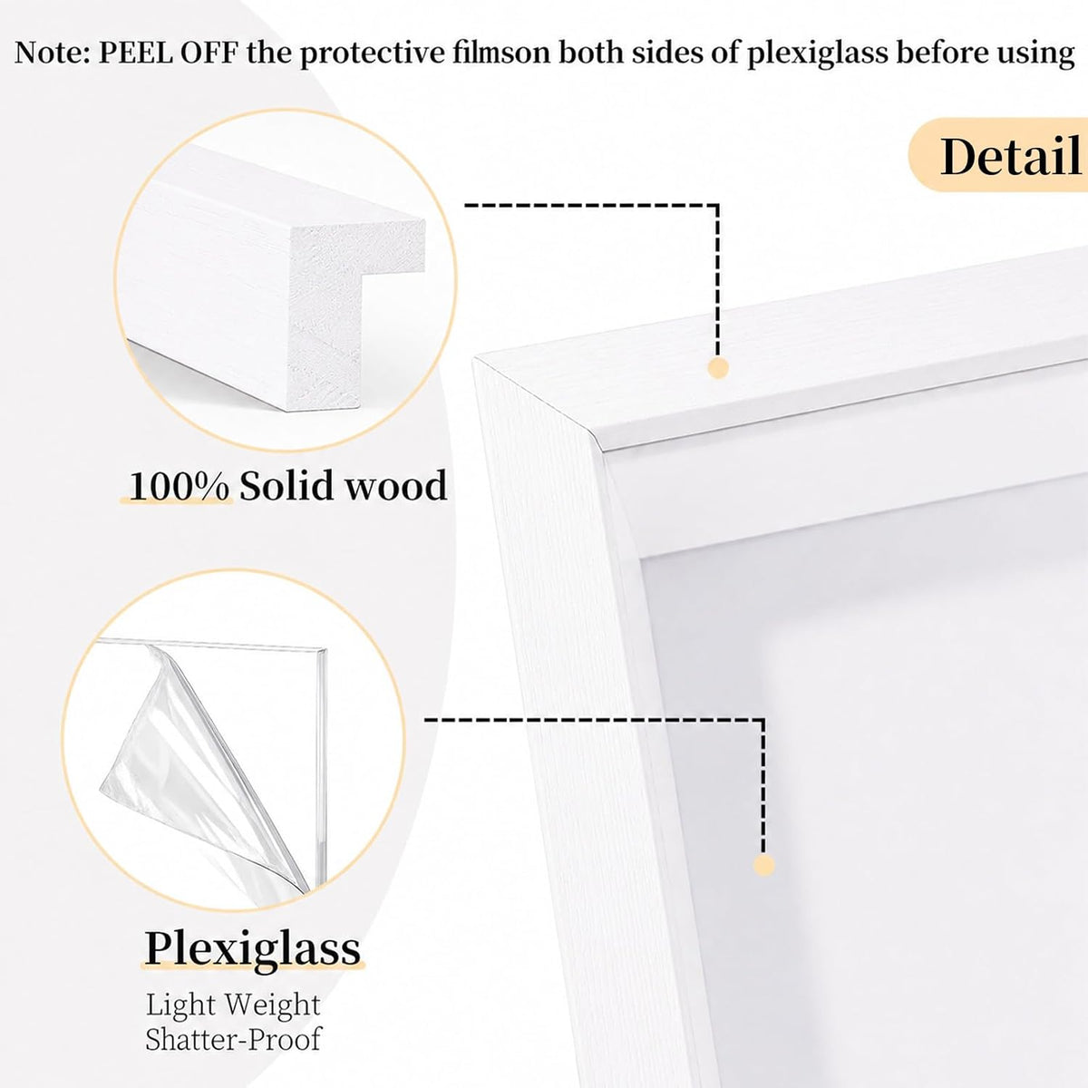 Shadow Box Frame 8"x 10" - 4 Pack Wood Deep Shadowbox with Glass | Shadow Boxes Display Cases Suitable for Photos