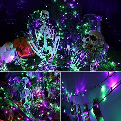 Brizled Outdoor Halloween String Lights Indoor Mini Purple & Green Light