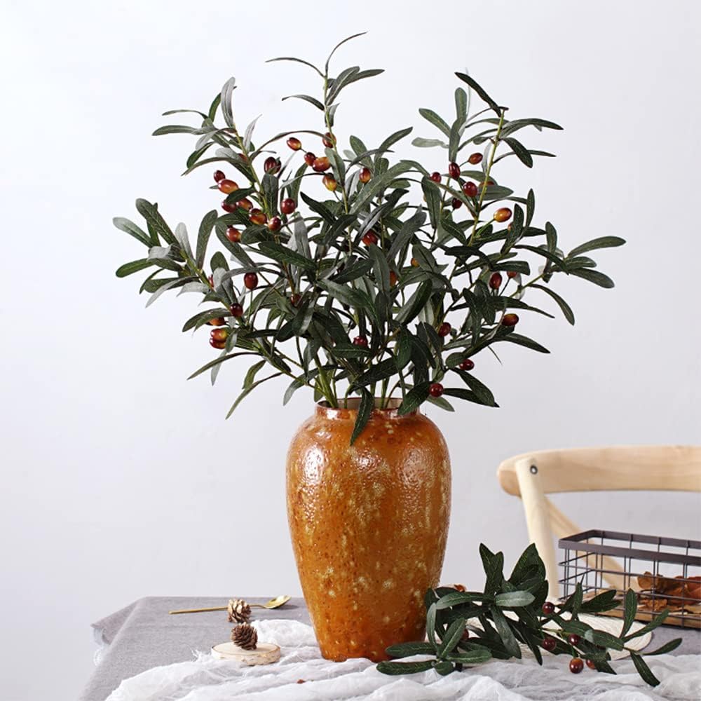 Olive Branches for Vases Artificial Olive Branches Faux Tree Branches Stems for Vase / 28.7 Inch