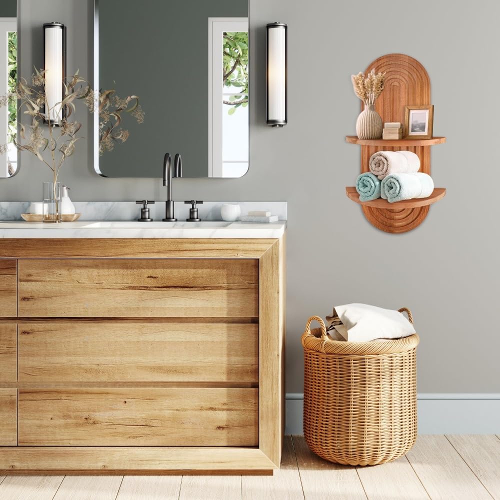 Solid Wood 2-Tier Shelves