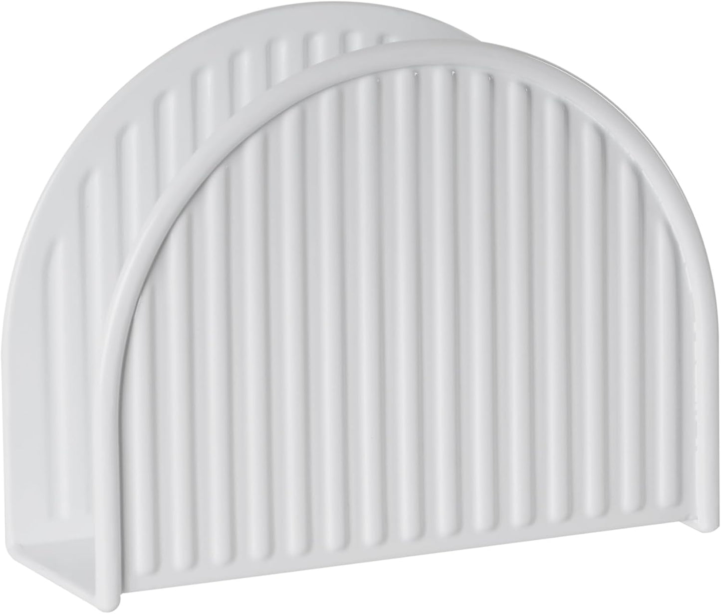 White Napkin Holder / Vertical Stripe White