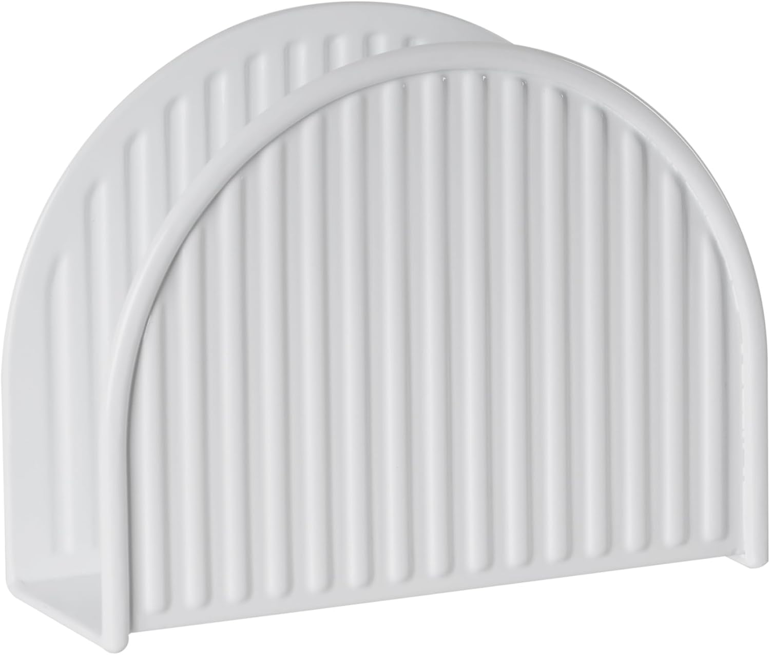 White Napkin Holder / Vertical Stripe White