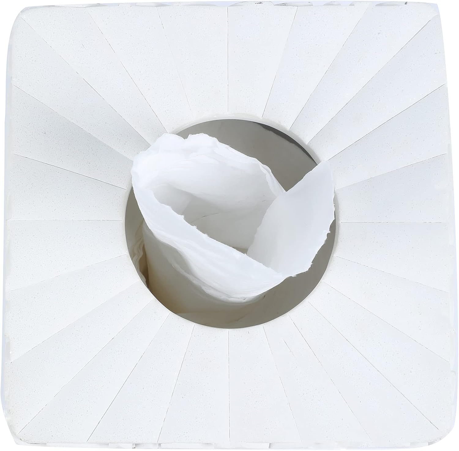 Modern Square Tissue Box Cover Holder / Leaf White
