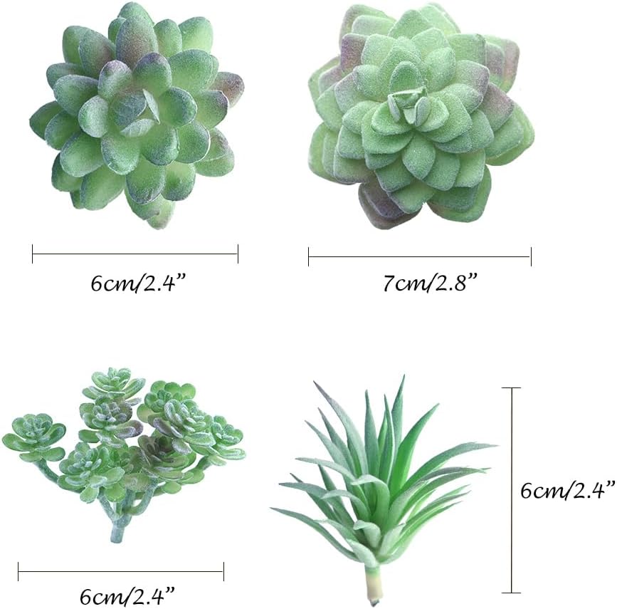 Artificial Succulent Plants Unpotted Faux Flower Succulents Mini Echeveria Picks / Green / Set of 15