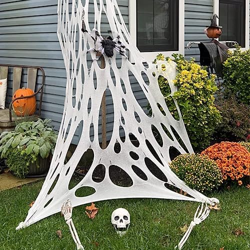 DAZONGE 2-Pack Stretchy Spider Web Halloween Decorations Outdoor
