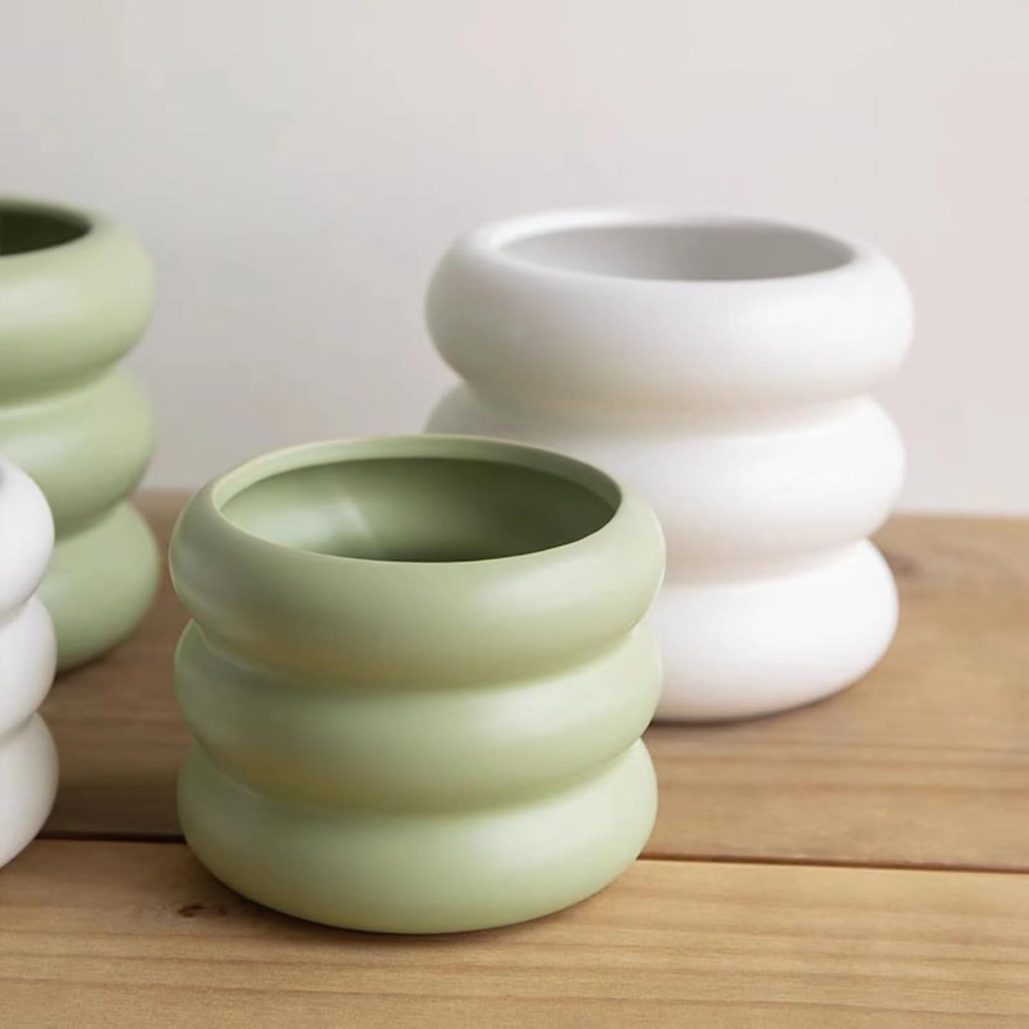 Ceramic Plant Pot Indoor / Green / 6.5inch