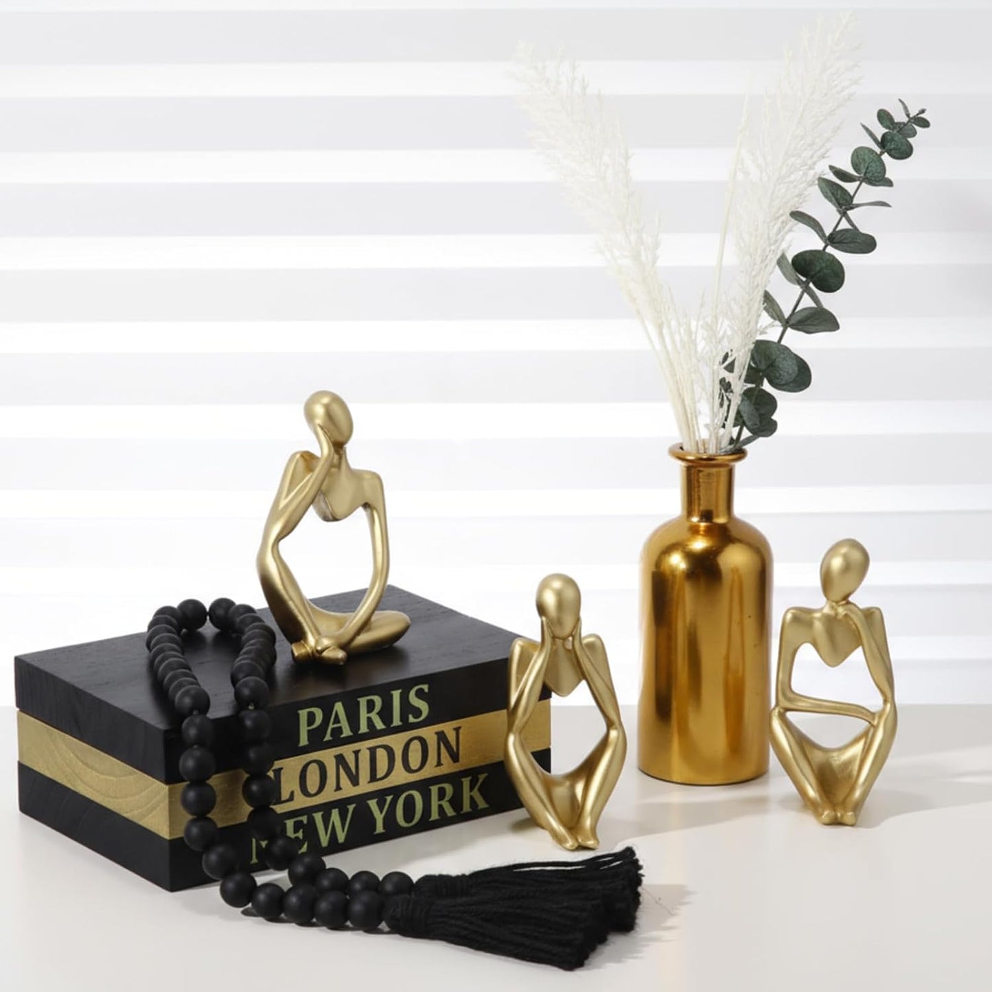 Faux Books for Decoration / Black Gold / Set of 3