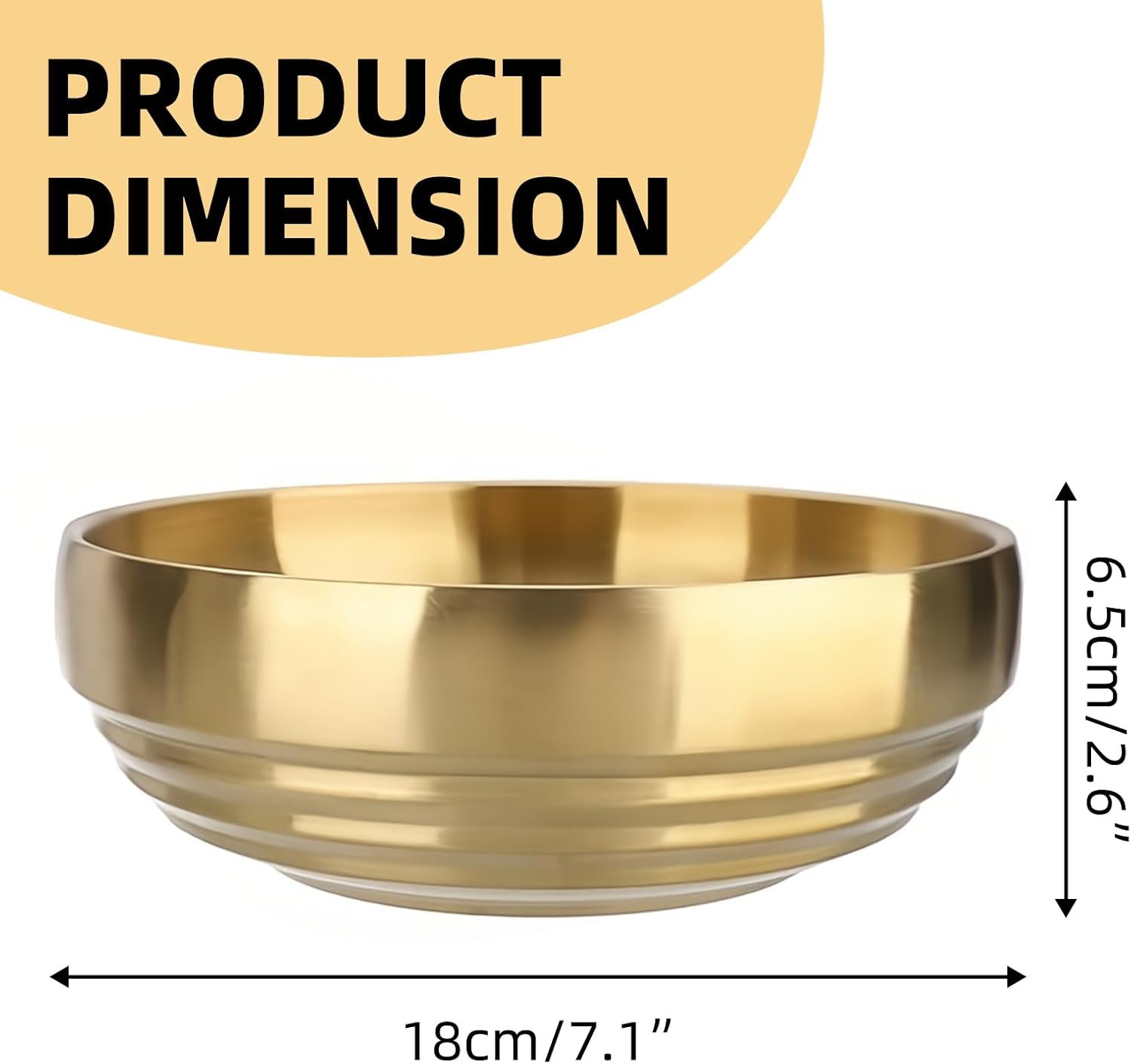 Modern Fruit Bowl / Gold / 7.4 Inch