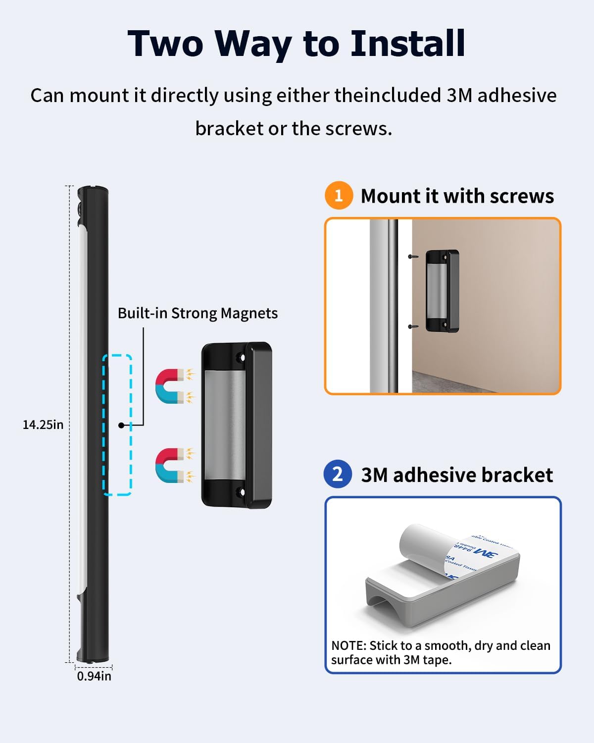 Under Cabinet Lights, 3 Color Dimmable Motion Sensor Light Indoor, 14 Inch Wireless Closet Lights 64 LED with Digital