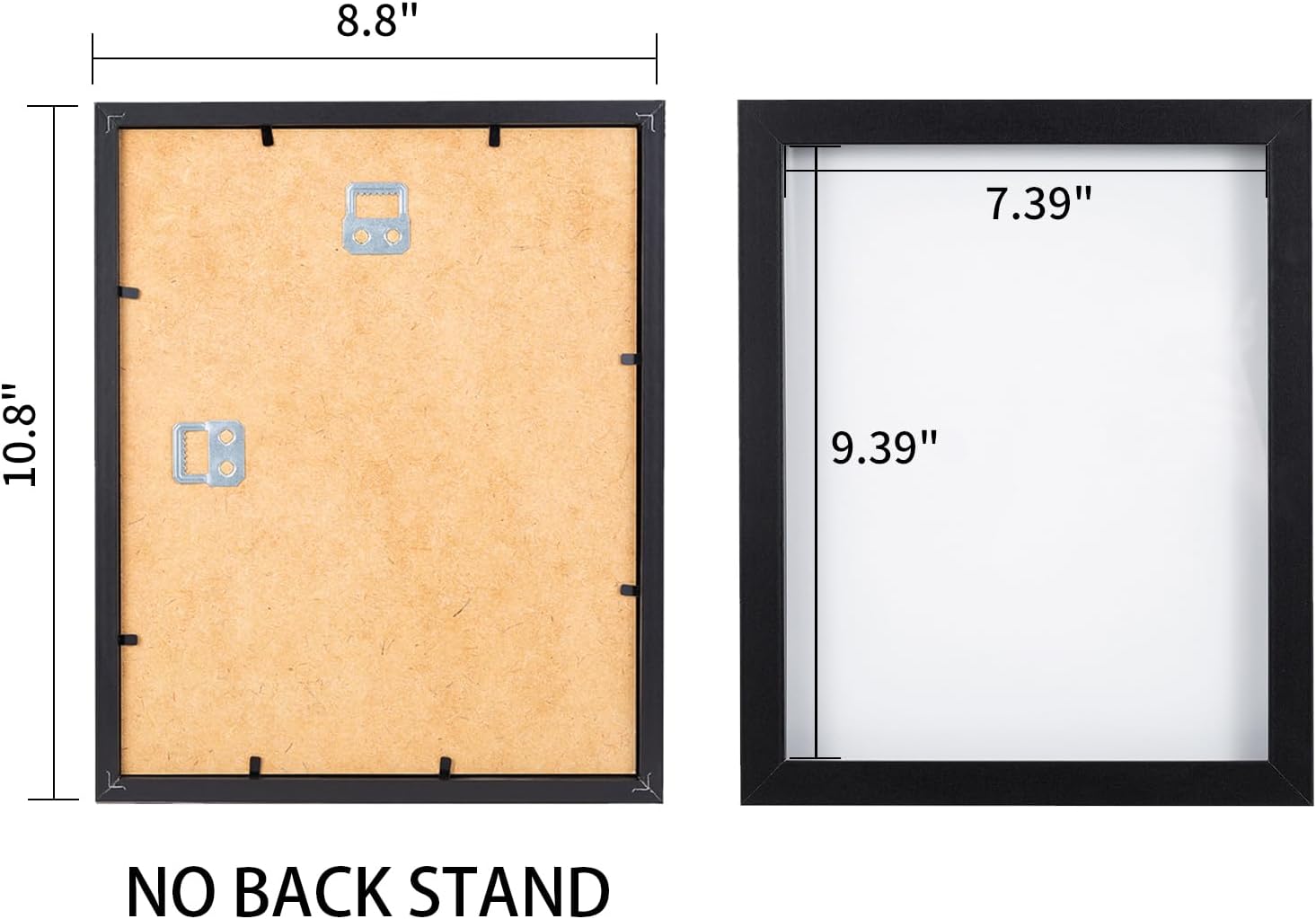 Muzilife 8x10 Shadow Box 3D Picture Frames, Wood & Glass, 3 Pack, Black | FSC-Certified MDF | With Stand | Tabletop or