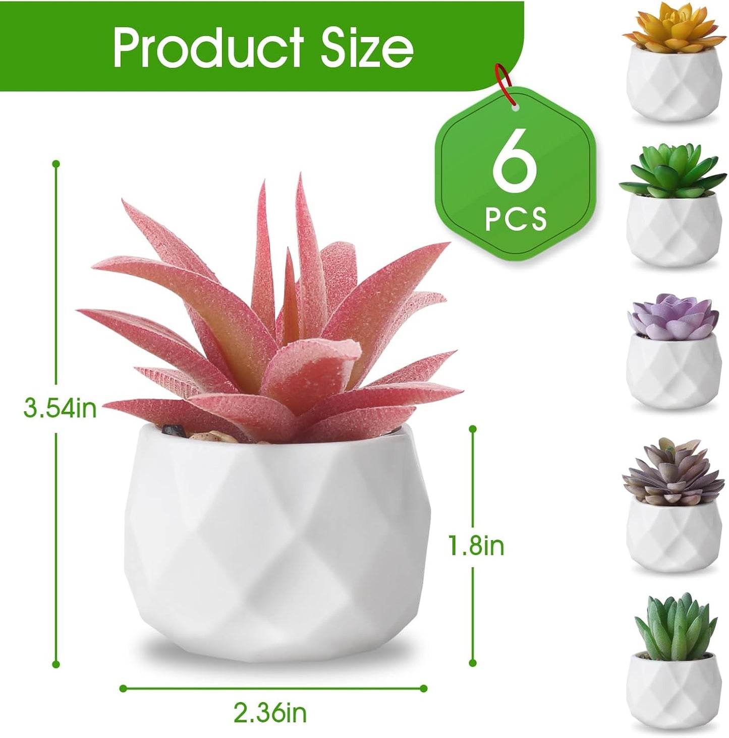 Fake Succulent Plant Set Artificial Succulent Plants for Desk Realistic Faux / Mix / Set of 6
