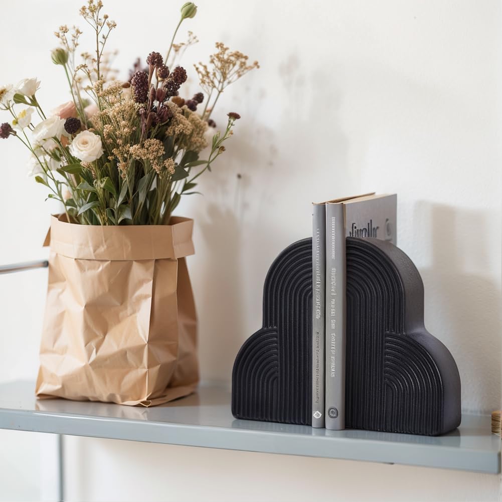 Aesthetic Boho Style for Book Ends / Black / Set of 2
