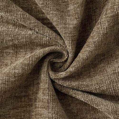 MIULEE Soft Chenille Fall Throw Pillow Covers Coffee 16x16 Inch Pack of 2