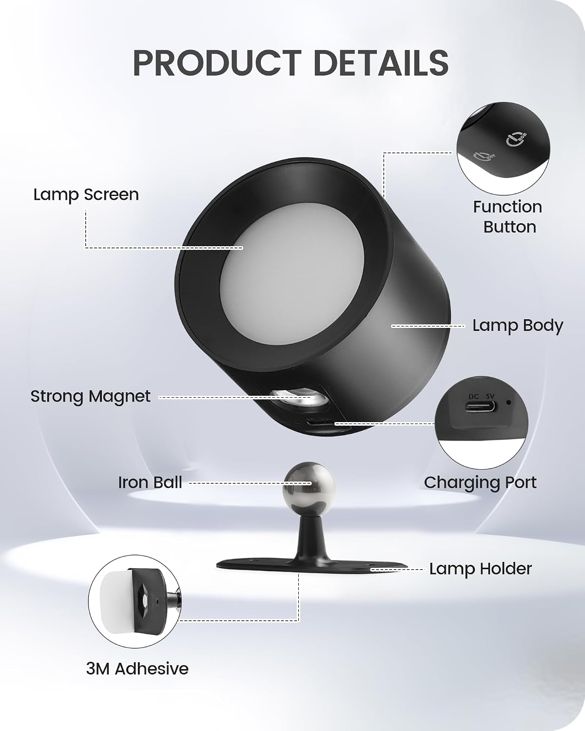 Battery Operated Wall Sconces 4 Pack, Rechargeable Wall Sconce with Remote Control, 3 Color Temp & 3 RGB & Dimmable