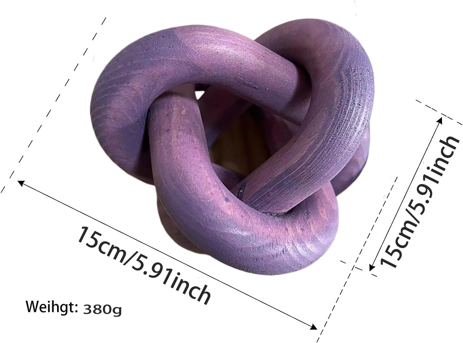 Wood Knot Chain Link Decor / Purple
