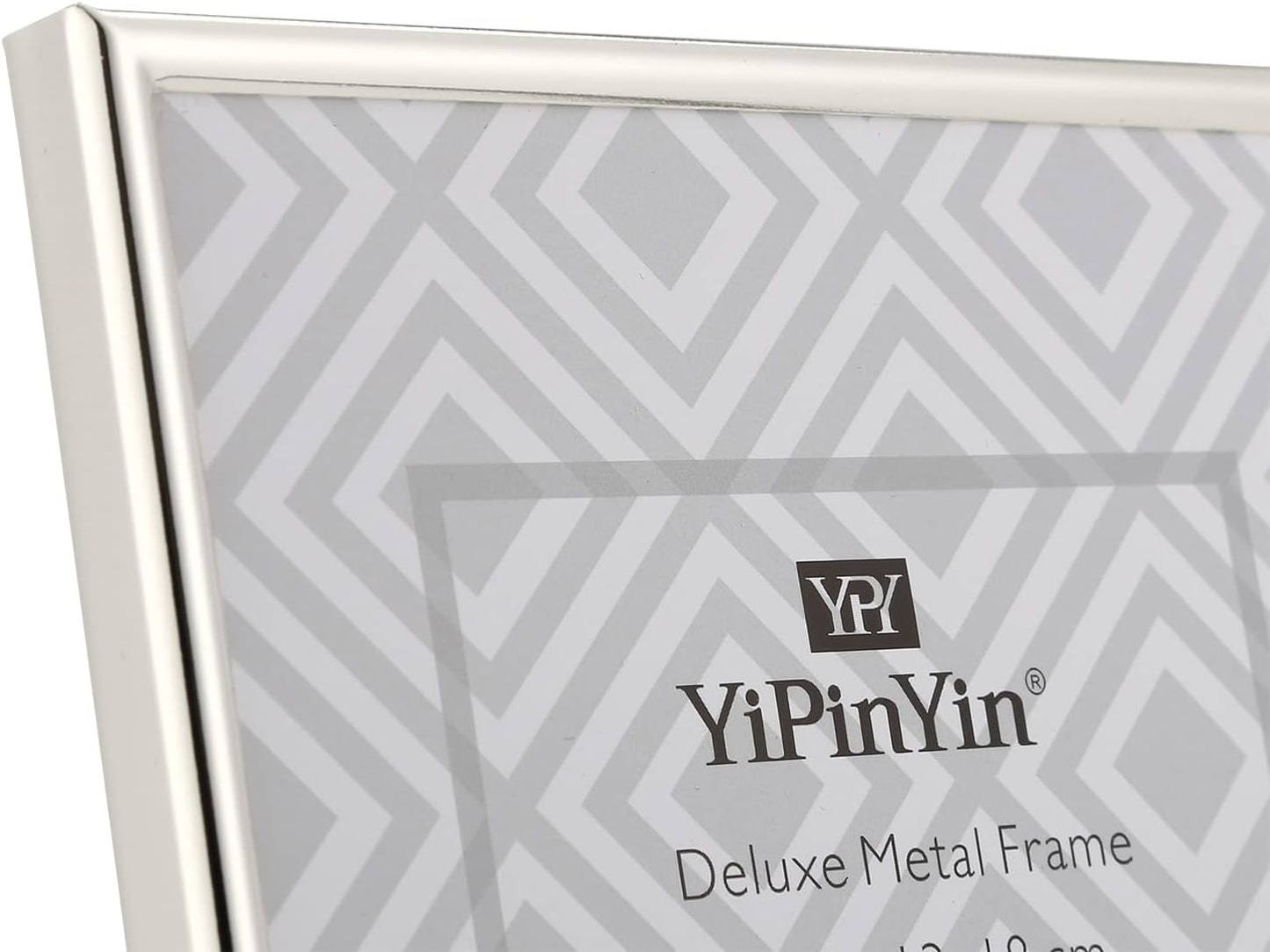 YiPinYin Silver 8x10'' Simply Metal Picture Frame With Acid Free Mat for 5x7'',Luxury Silver-Plated Metal Photo Frame