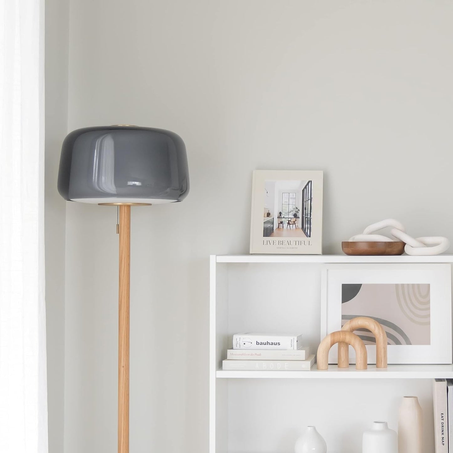 Modern Bookshelf Decor / Natural / 2-piece