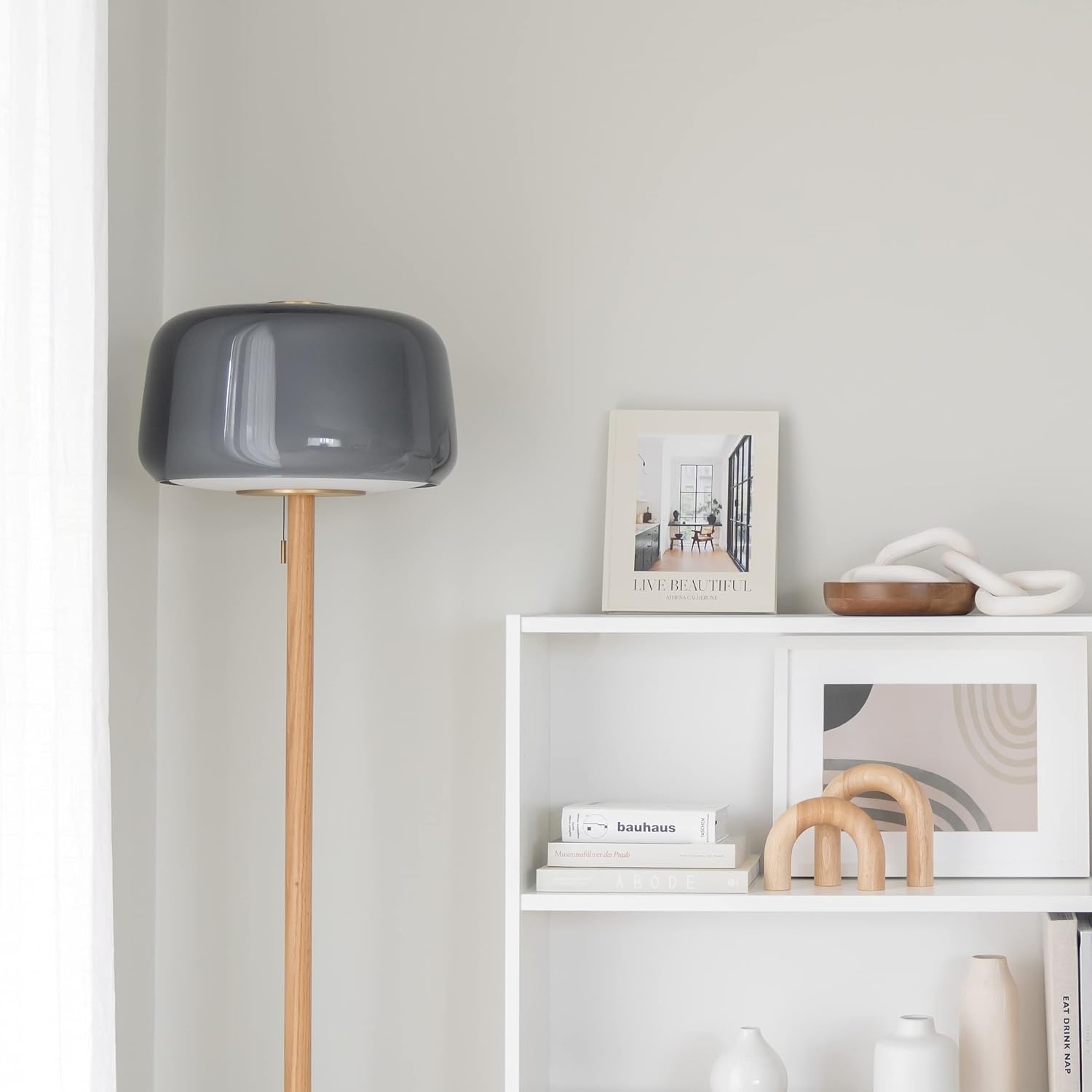 Modern Bookshelf Decor / Natural / 2-piece