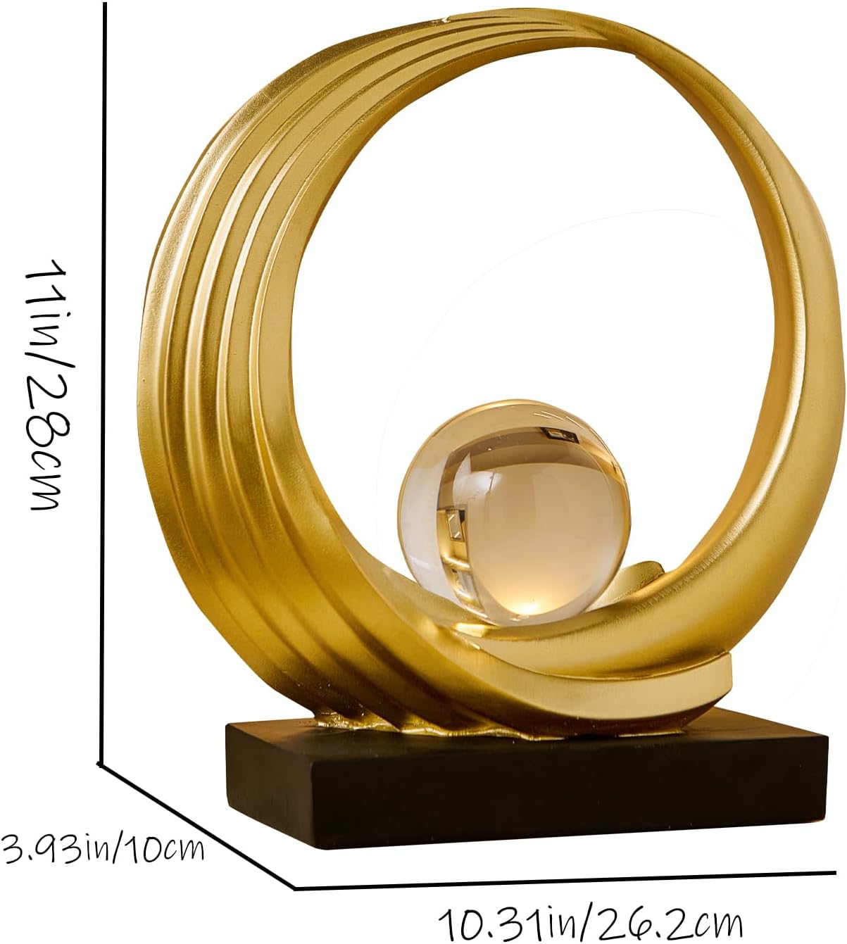 Golden Wave Resin Origami Statue Modern Abstract Home Decoration Emphasizes Abstract Office Desk / A