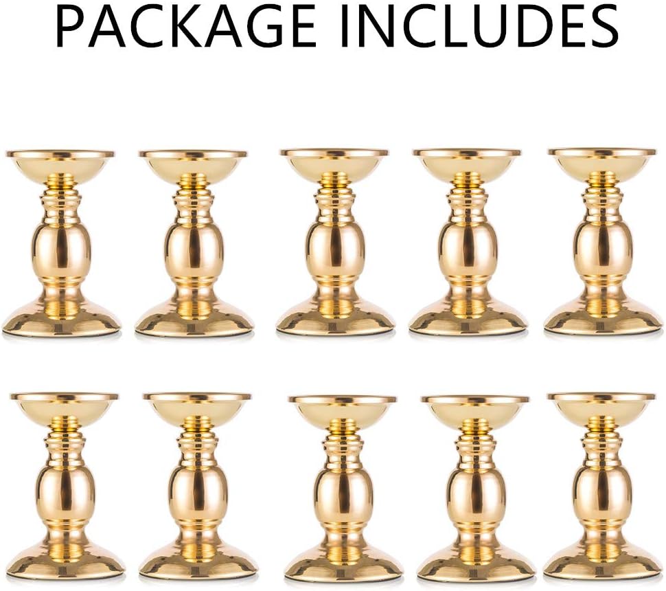 Nuptio Pillar Candle Holders, Wedding Centerpieces Metal Candle Holder Candles Stand Decoration Ideal for Weddings