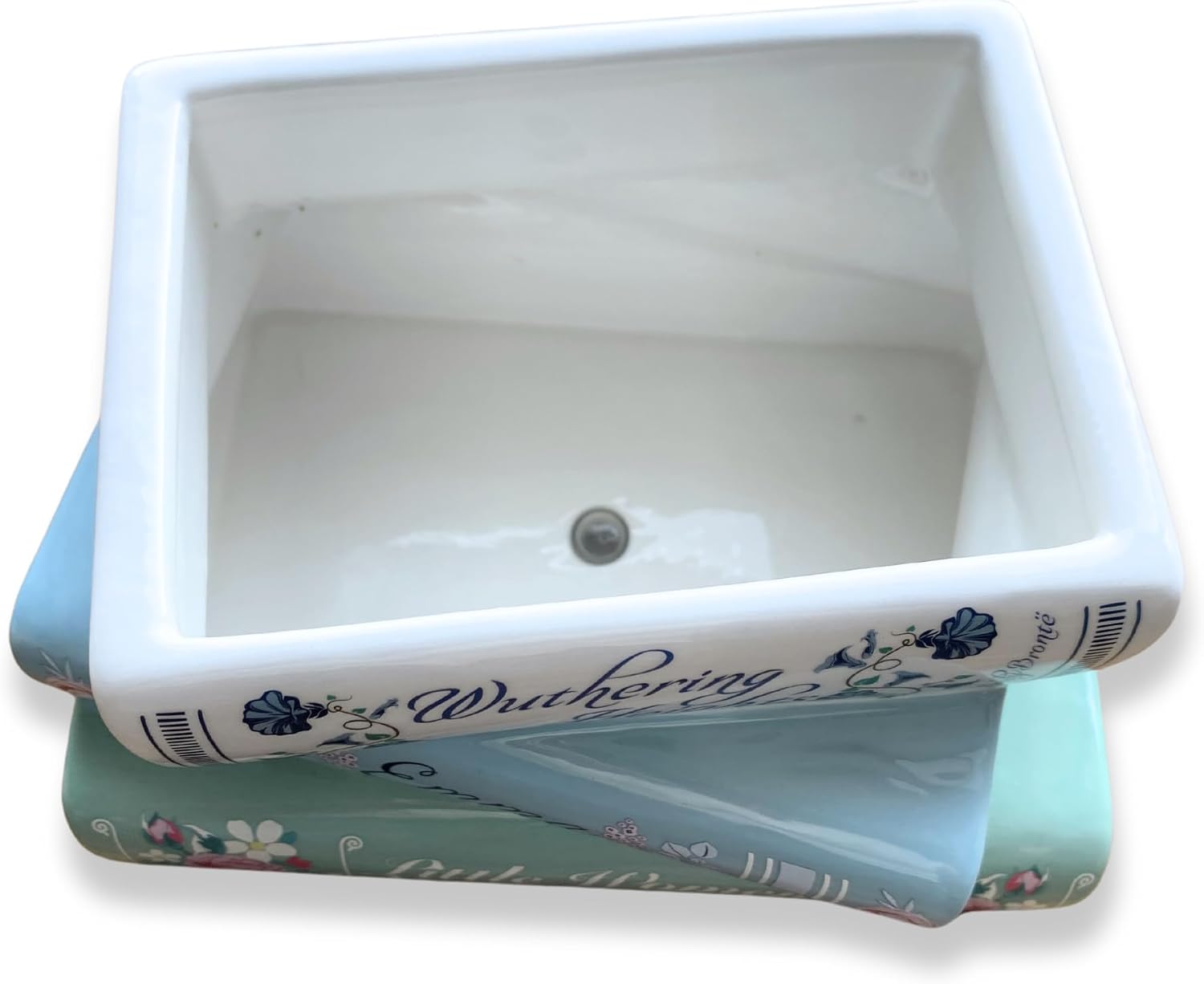 Steel Mill & Co Small Book-Shaped Decorative Ceramic Planter