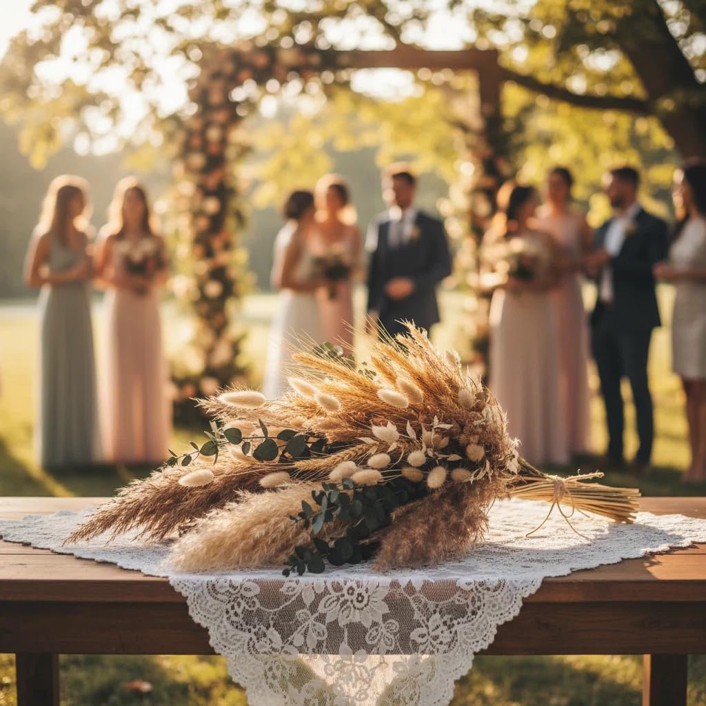 Pampas Grass & White Pampas Grass for Boho Baby Shower / Brown / Set of 355