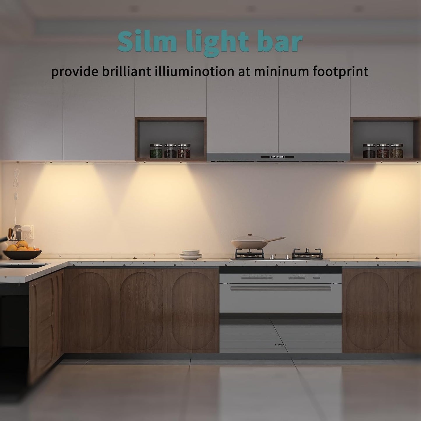 ASOKO Dimmable Under Cabinet Lighting - 6 Pcs 12 Inch Linkable, 2700K