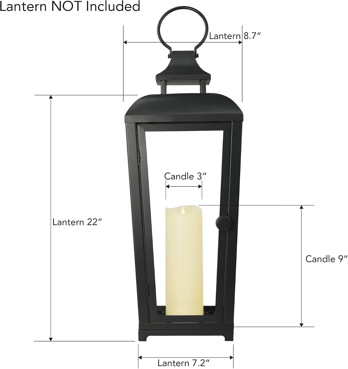 Flameless LED Candles with Remote Control, 3"x 9"Flickering 3D Moving Flame Battery Operated Candles in Real Wax Shell