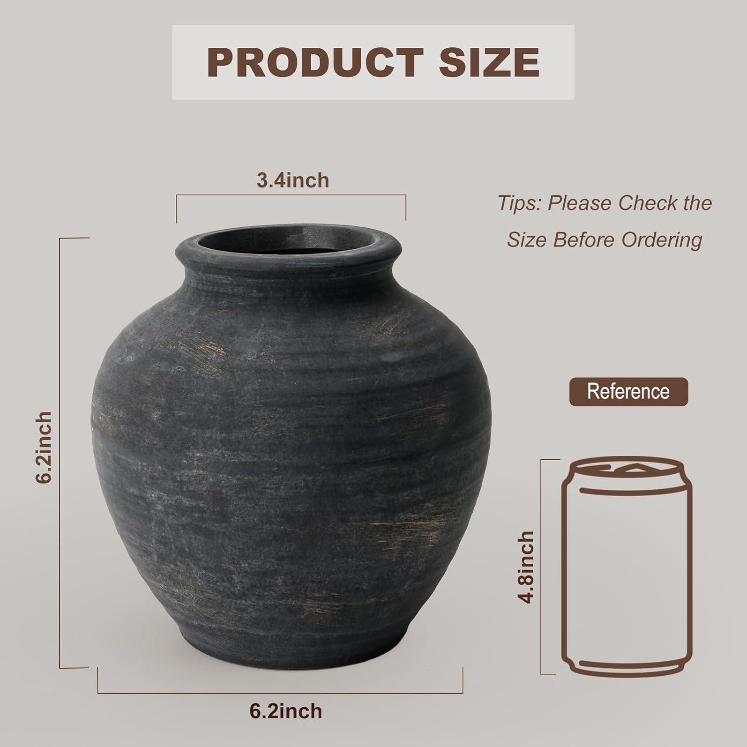 Ceramic Flower Vase Home Decor / 6.2"-bronze / 6.2 Inch