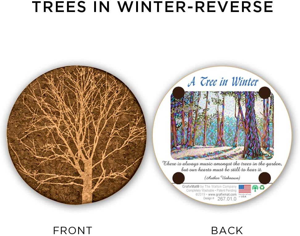 Dual Layer Won’t / Cork Coasters / Trees Art / Natural / Set of 4