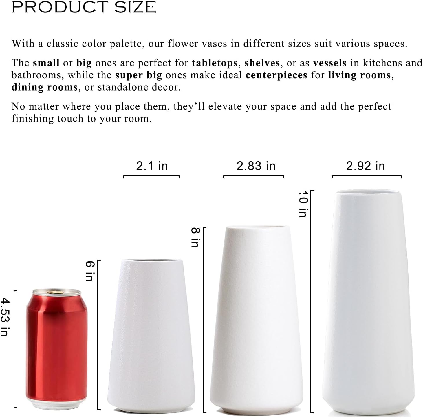 Minimalist Modern vases / Solid White / Big